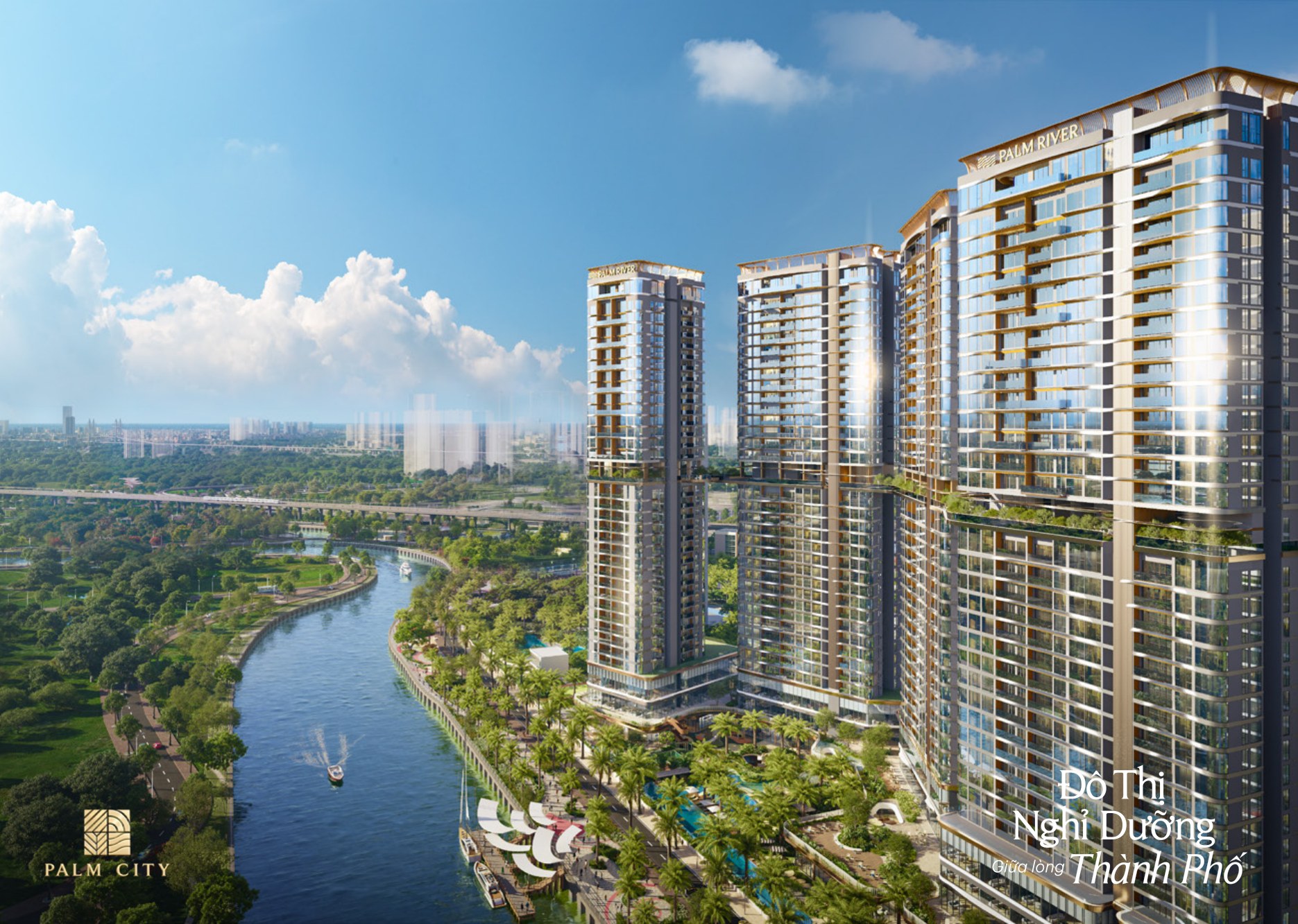 Palm City nhìn từ dòng sông